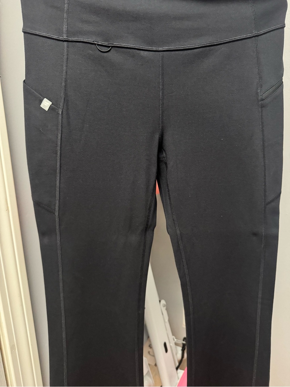 Fabletics Black Performance Leggings with Logo Waistband